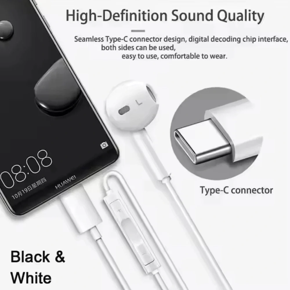 NWT - EARBUDS - USBC White Wired Earbuds with USB-C Connector headphones - Picture 2 of 4